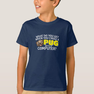 Pug Joke - Cross a Pug with a Computer T-Shirt