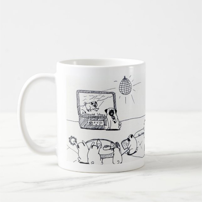Pug Karaoke Coffee Mug (Left)