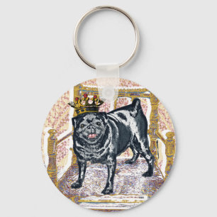 Pug King Key Ring