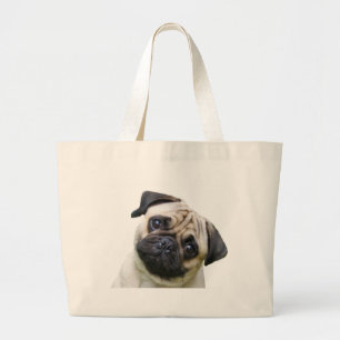 pug large tote bag