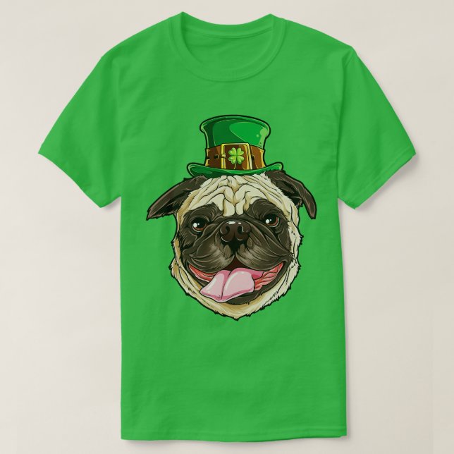 Pug Leprechaun St Patricks Day Funny Dog Gifts T-Shirt (Design Front)