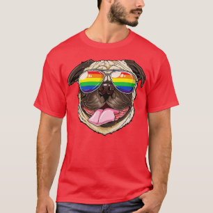 Pug LGBT Gay Pride for Men Women Boys Girls Dog Lo T-Shirt