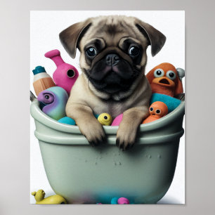 Pug Life: A Soapy Adventure in the Bathtub Poster