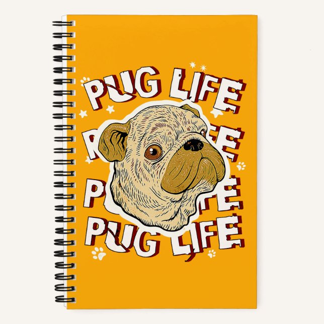 Pug Life Animal Dog Notebook (Front)