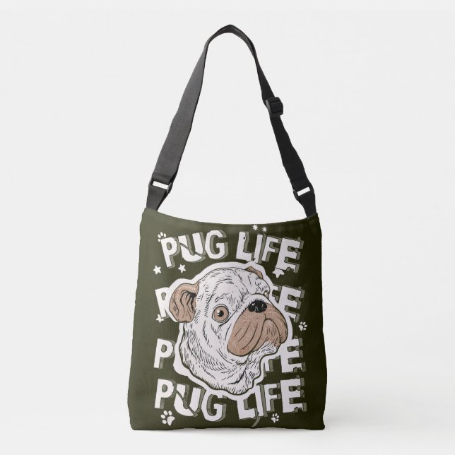Pug Life Animal Dog Tote Bag (Front)