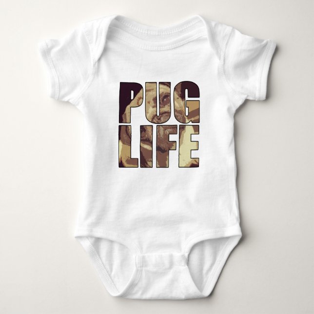 Pug Life Baby Bodysuit (Front)