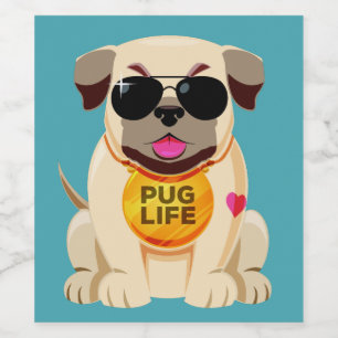 Pug Life bottle labels