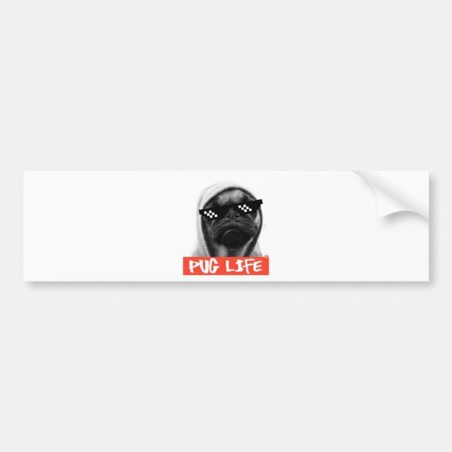 Pug Life Bumper Sticker (Front)