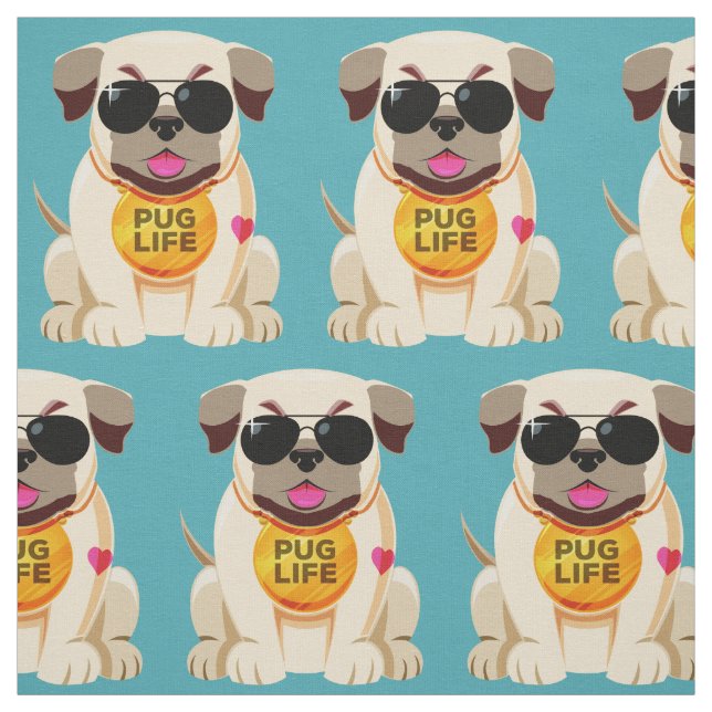 Pug Life custom colour fabric (Swatch)