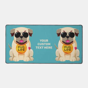 Pug Life custom name & colour Desk Mat