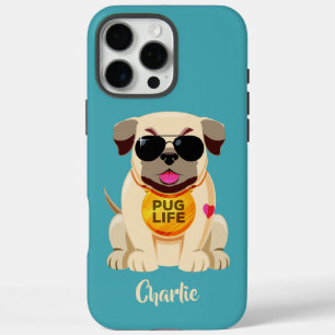 Pug Life custom name & colour phone cases