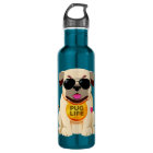 Pug Life custom name water bottles