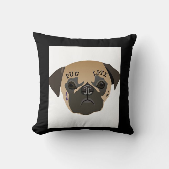 Pug Life Cute Pug Lover Gift Cushion (Front)