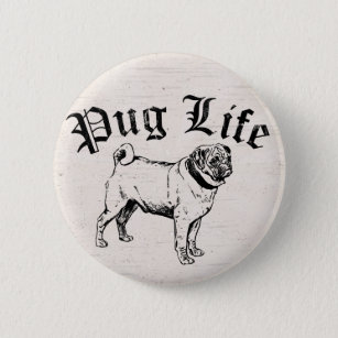 Pug Life Funny Dog Gangster 6 Cm Round Badge