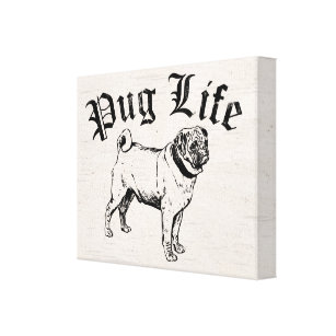 Pug Life Funny Dog Gangster Canvas Print