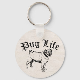 Pug Life Funny Dog Gangster Key Ring