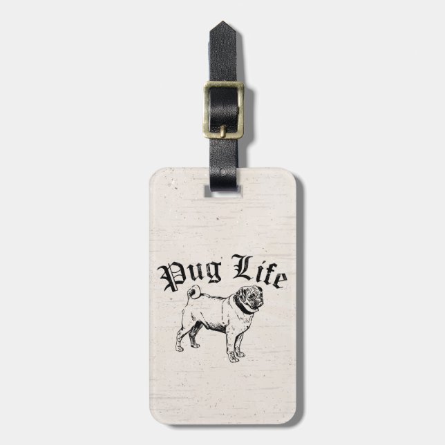 Pug Life Funny Dog Gangster Luggage Tag (Front Vertical)