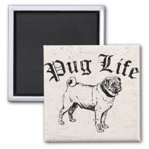 Pug Life Funny Dog Gangster Magnet