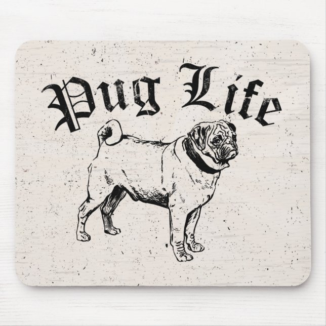 Pug Life Funny Dog Gangster Mouse Mat (Front)