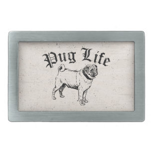Pug Life Funny Dog Gangster Rectangular Belt Buckle