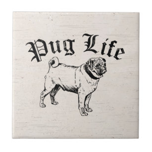 Pug Life Funny Dog Gangster Tile