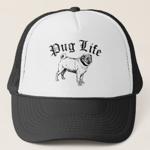 Pug Life Funny Dog Gangster Trucker Hat