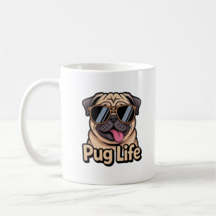 Pug Life Funny Pug Sunglasses Coffee Mug Pug Lover