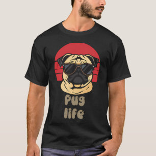 Pug Life Retro Sunset Graphic T-Shirt