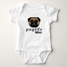 Pug life - thug dog life - pug bodysuit for baby