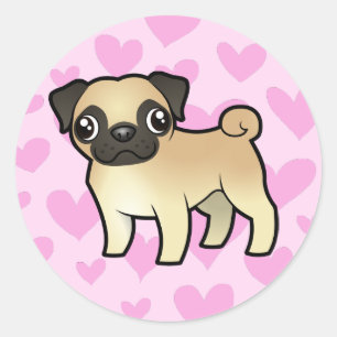 Pug Love Classic Round Sticker