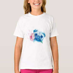Pug Love Girls Ruffle T-shirt