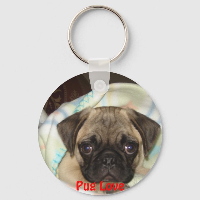 Pug Love Keychain (Front)