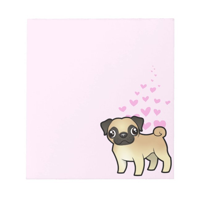 Pug Love Notepad (Front)