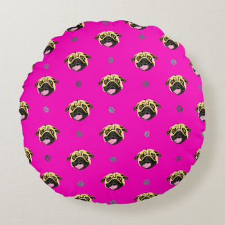 Pug Love Pink Pug Cushion