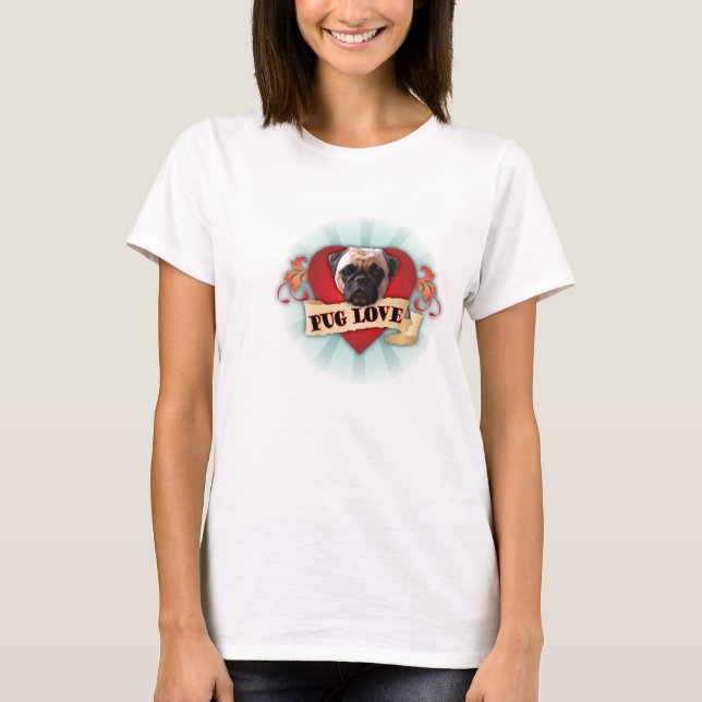 Pug love T-Shirt (Front)