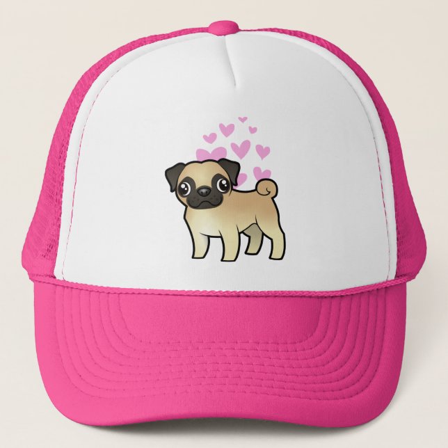 Pug Love Trucker Hat (Front)