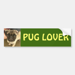 PUG LOVER bumper sticker
