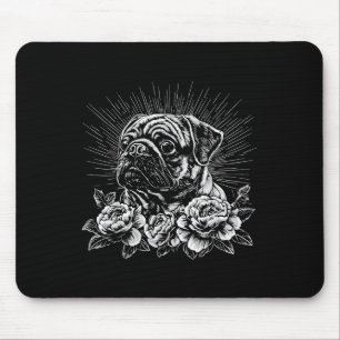 Pug Lover Dog Retro Style Tattoo _1  Mouse Mat