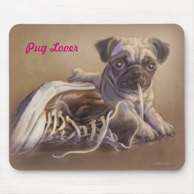 Pug Lover Mouse Mat (Front)