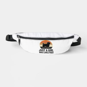 Pug Lover Vintage Just A Girl Dog Shirt Design_1 Bum Bags