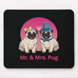 Pug Lover Wedding Newlywed Bride Groom Mr. And Mrs Mouse Mat