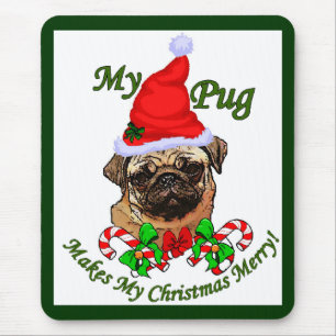 Pug Lovers Christmas Gifts Mouse Mat