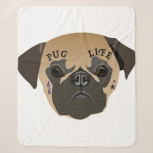Pug Lovers Cute Pug Life Sherpa Blanket