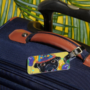 Pug luggage tag