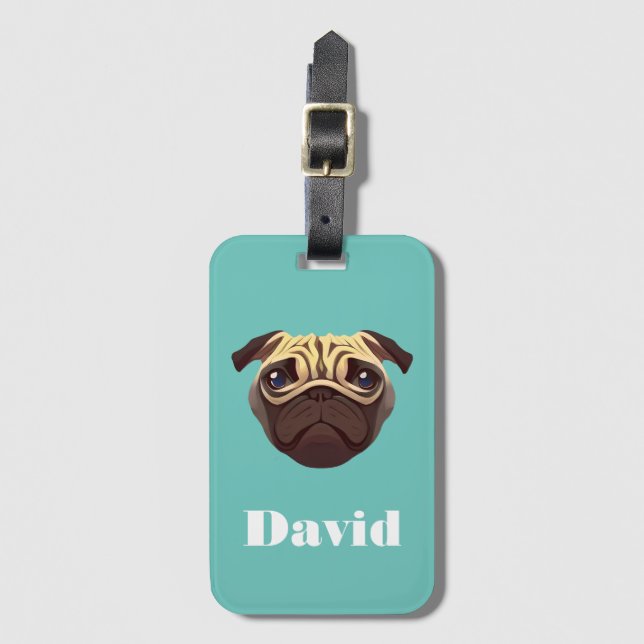 Pug Luggage Tag (Front Vertical)