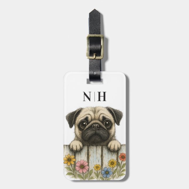 Pug Luggage Tags (Front Vertical)