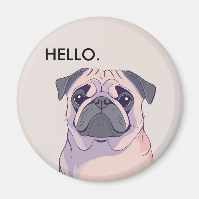 Pug Magnet - Gift for Pug Lovers  (Front)