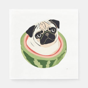 Pug Melon Classic T-Shirt Napkin