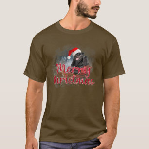 Pug Merry Christmas Black Pug Dog Xmas Pajama Men T-Shirt
