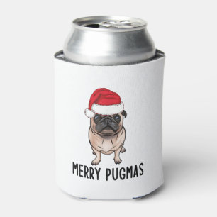 Pug Merry Christmas Pug Merry Pugmas Can Cooler